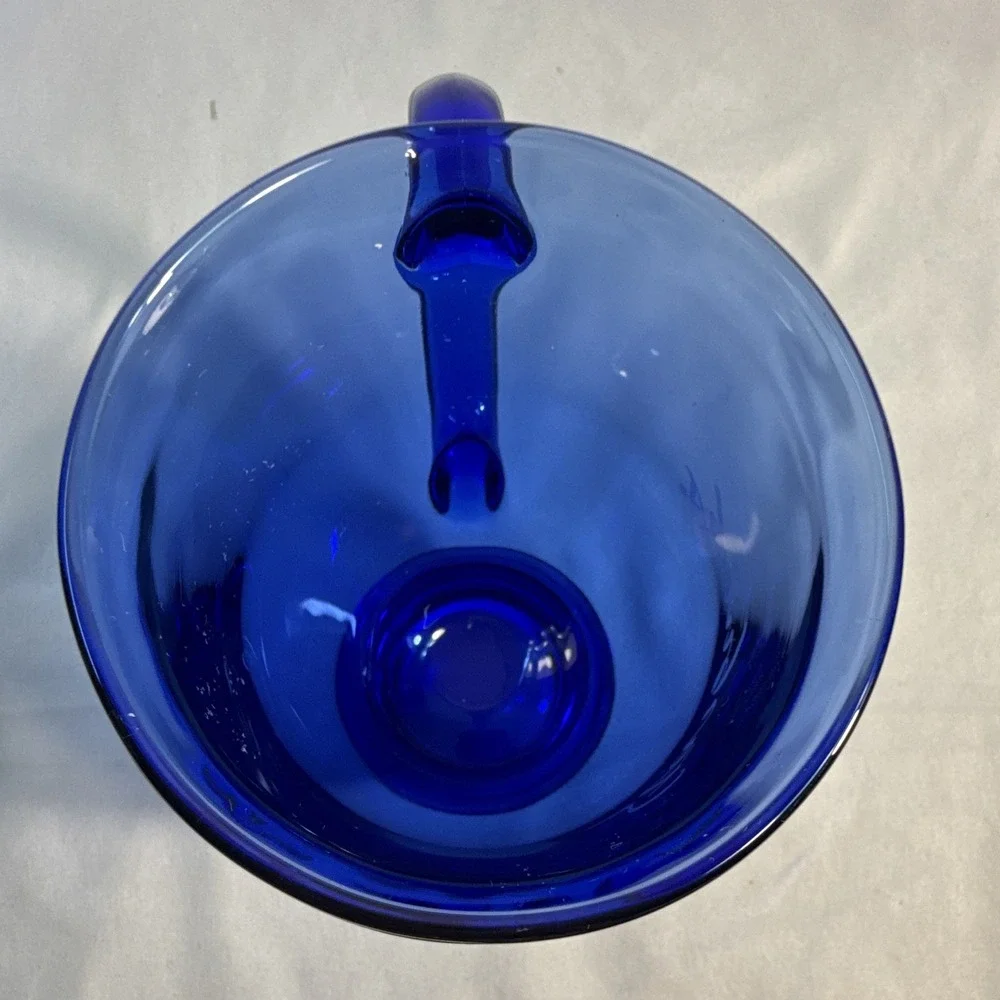 Starbucks Blue Glass Mug Cup with Handle, Script Logo - Coffee & Tea Theme